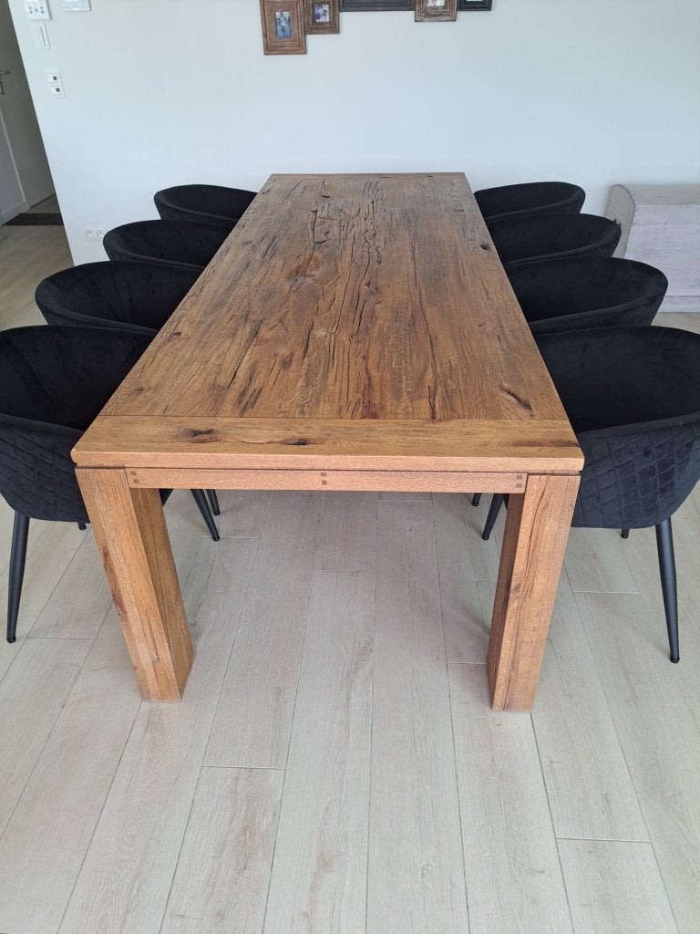 EETTAFEL 2m70/1m met 8 stoelen, Huis en Inrichting, Tafels | Eettafels, Ophalen, 100 tot 150 cm, Eikenhout, 200 cm of meer