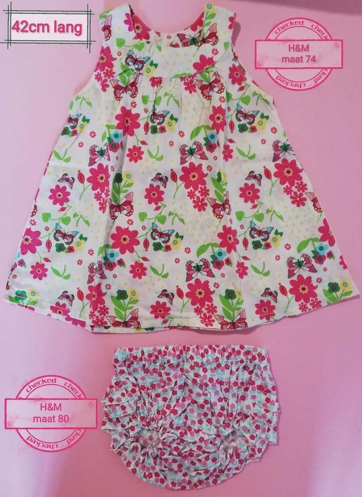 Jurkje en pamperbroekje maat 74-80, Enfants & Bébés, Vêtements de bébé | Taille 74, Robe ou Jupe, Enlèvement ou Envoi, H&M, Comme neuf
