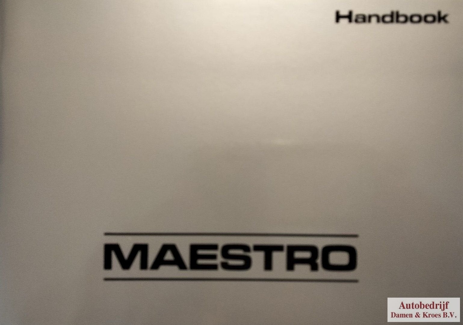 Handboek Maestro 1,3 1,6 Special Models AKM6138 (Engelstalig, Ophalen of Verzenden