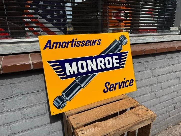 Vintage Monroe Schokdempers Reclamebord, Verzamelen