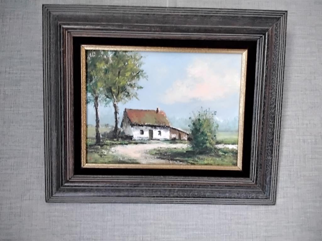 Schilderij "landsboerderij" van R. de Smet, Ophalen of Verzenden