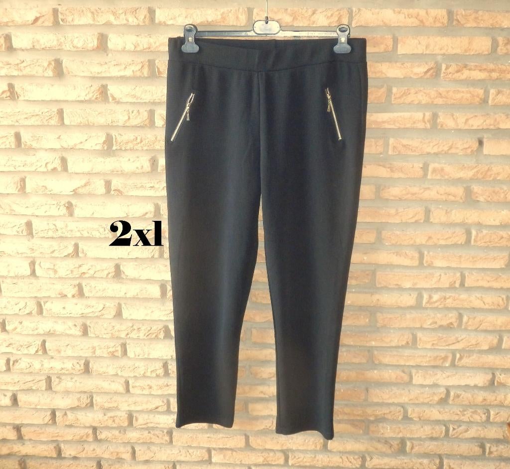 (61) - pantalon femme t.2xl noir, Zwart, Maat 42/44 (L), Ophalen of Verzenden, Zo goed als nieuw