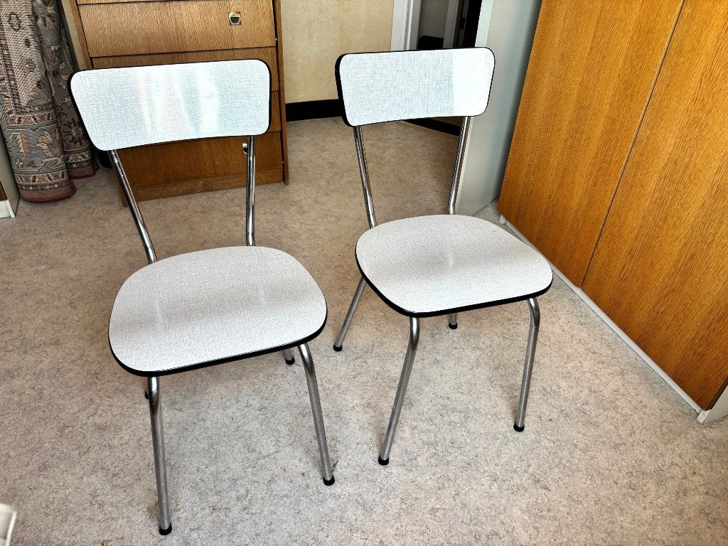 Retro stoelen formica zwarte rand, Ophalen, Huis en Inrichting