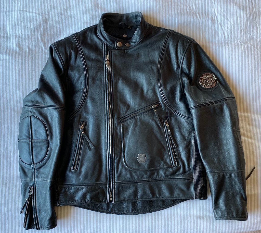 Harley Davidson lederen motor jas, Motos, Seconde main, Manteau | cuir, Harley davidson, Hommes