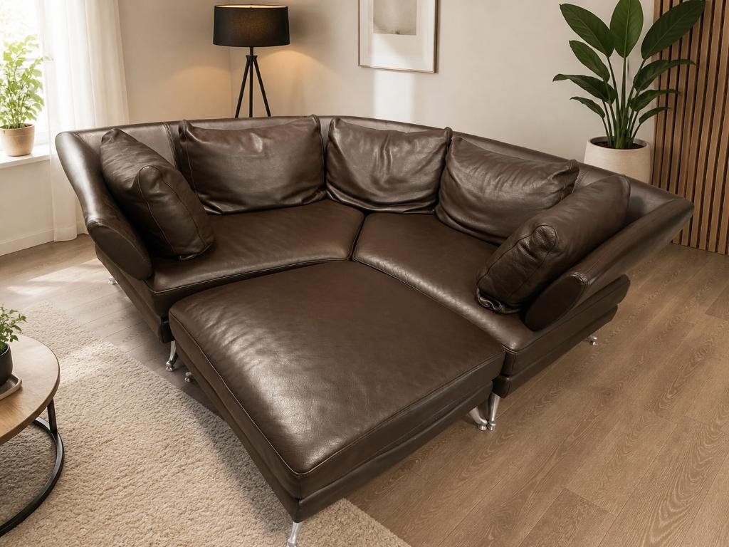 Rolf Benz Design loungezetel, Ophalen, Zo goed als nieuw, Vierpersoons of meer, Leer
