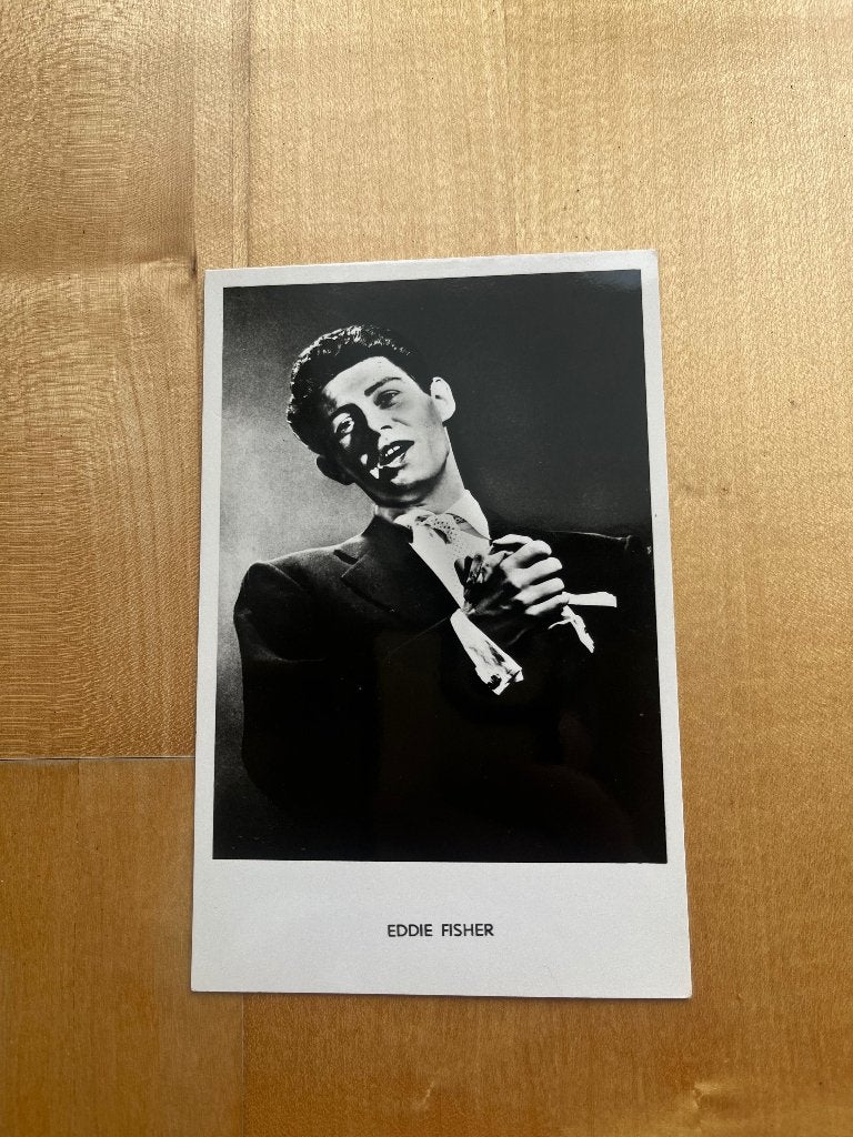 Fotokaart zanger Eddie Fisher -Jaren 1950-1960, Verzamelen, Verzenden, Gebruikt, Foto of Kaart