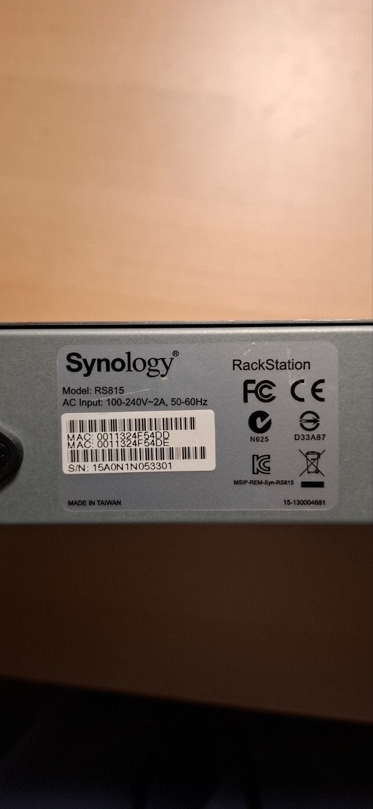 Synology RackStation RS815 NAS – 4-Bay Rackmount Zonder HDD, Computers en Software, Ophalen of Verzenden, Gebruikt