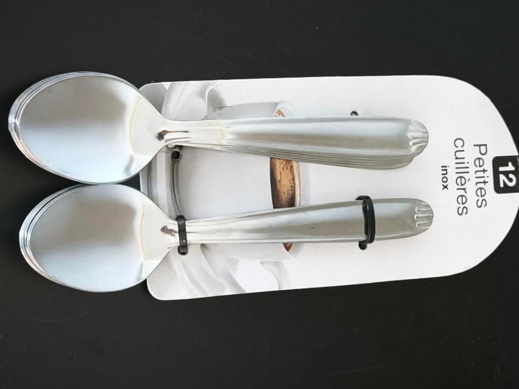 12 petites cuillères en acier inoxydable, Maison & Meubles, Cuisine | Couverts, Neuf, Couverts en vrac, Inox ou Chrome, Enlèvement ou Envoi