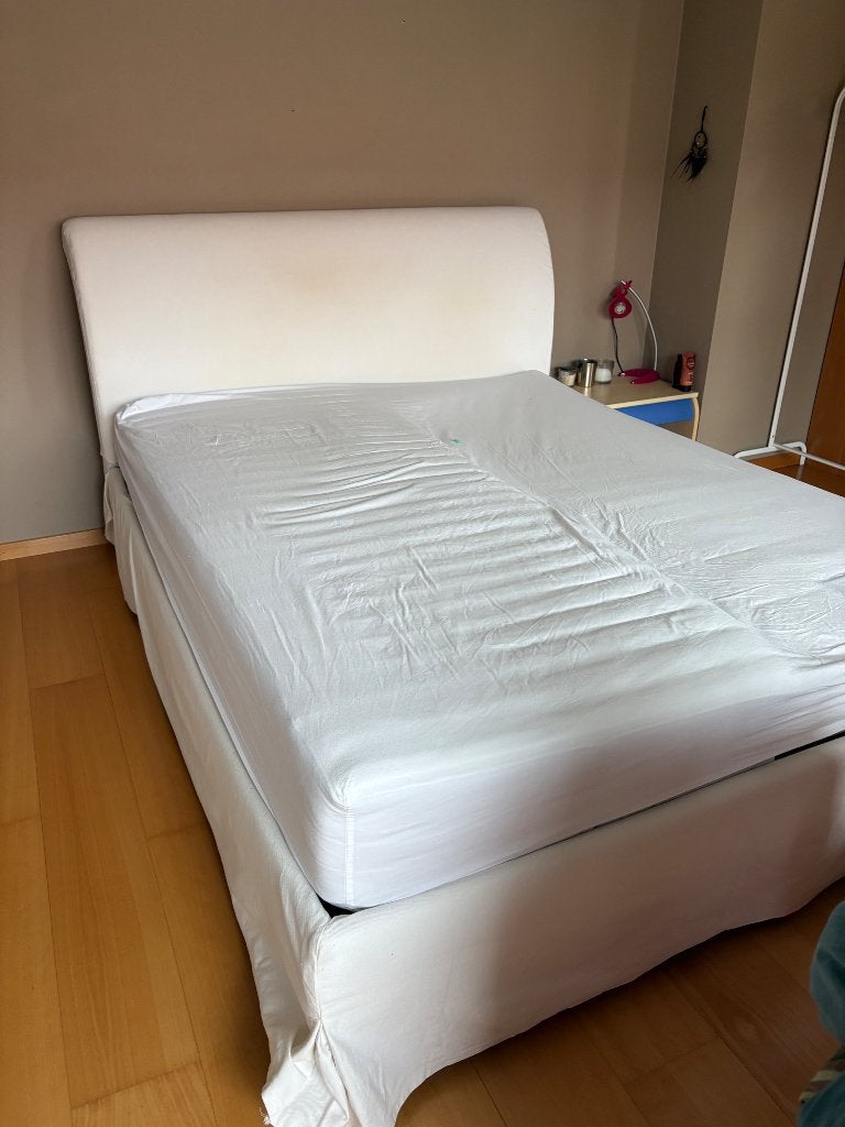 Bed, Huis en Inrichting, Ophalen, Gebruikt, Tweepersoons, Stof