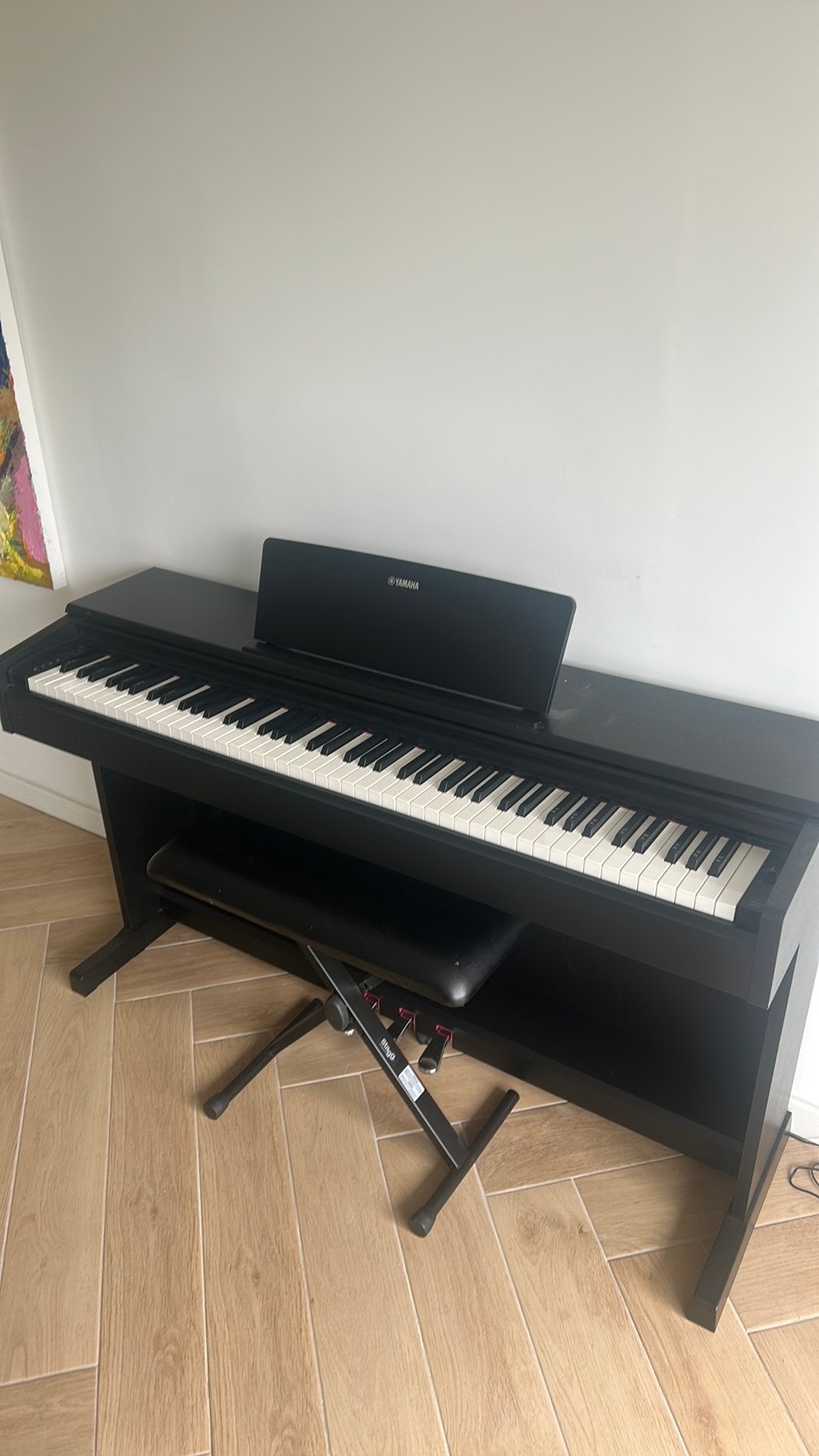 Yamaha digitale piano in uitstekende staat + stoel, Muziek en Instrumenten, Ophalen, Gebruikt, Zwart, Digitaal