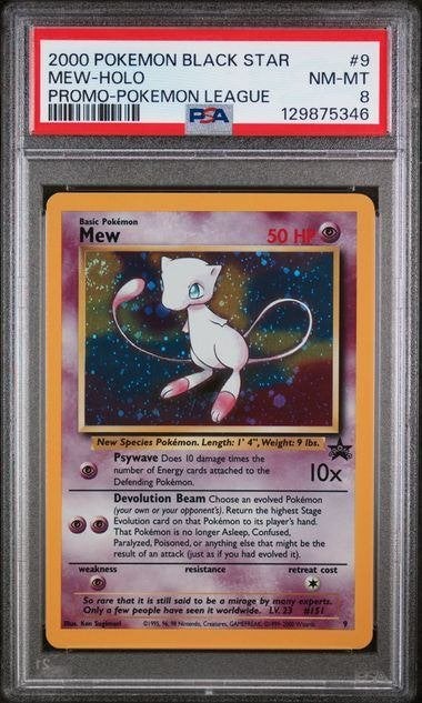 9 mew black star promo psa 8, Ophalen of Verzenden