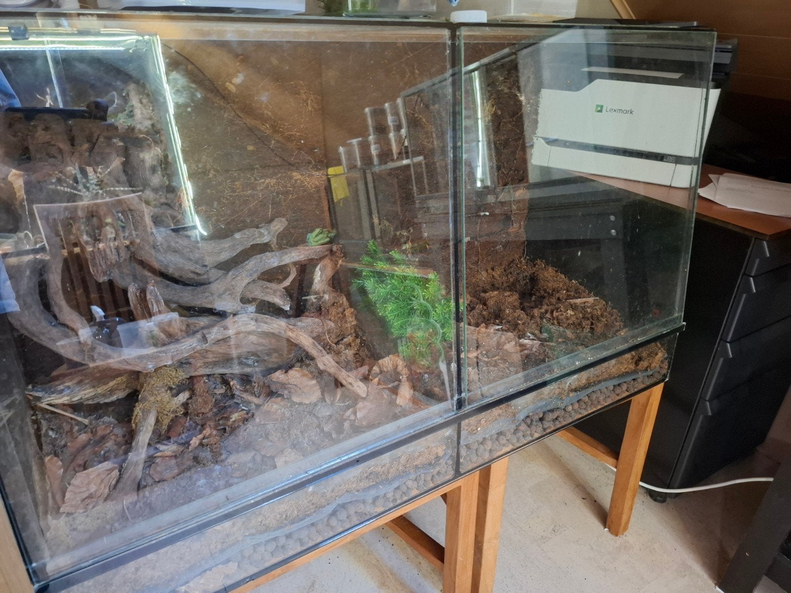 Groot dubbel terrarium, Dieren en Toebehoren, Ophalen, Gebruikt, Terrarium of Paludarium