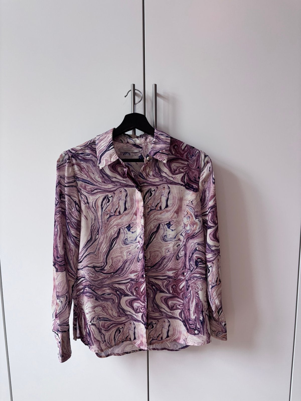 Paars hemd met print Scotch & Soda, Kleding | Dames, Ophalen of Verzenden, Zo goed als nieuw, Maat 34 (XS) of kleiner, Paars