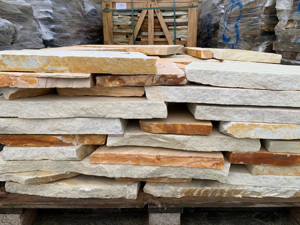 pierre naturelle jaune/beige Flagstones Stepstones, Jardin & Terrasse, Neuf, Enlèvement ou Envoi, Pierre naturelle, Autres types
