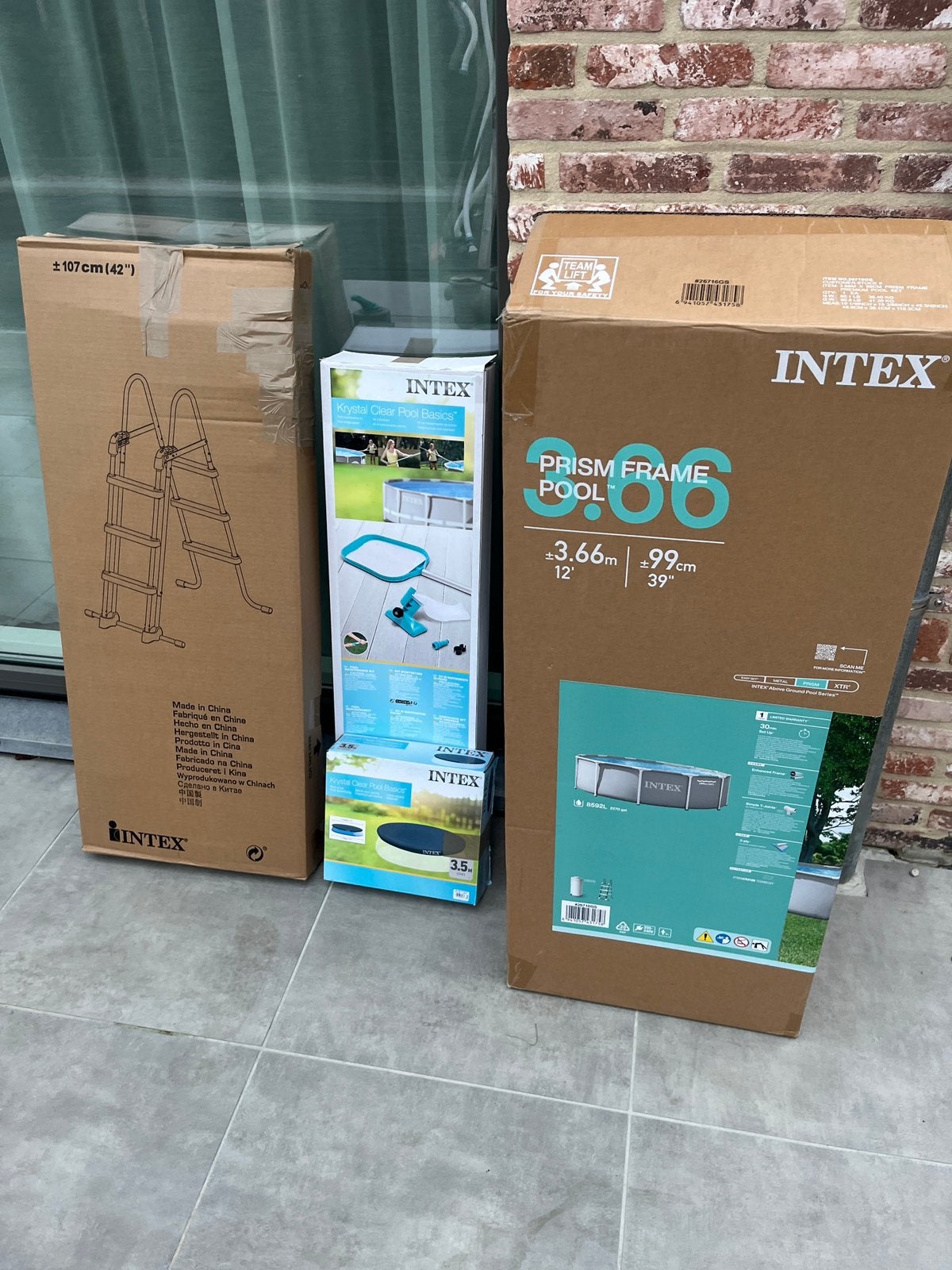 Intex zwembad nieuw volledige set + zandfilterpomp, Tuin en Terras, Zwembaden, Ophalen, 80 tot 120 cm, Rond, 300 cm of meer