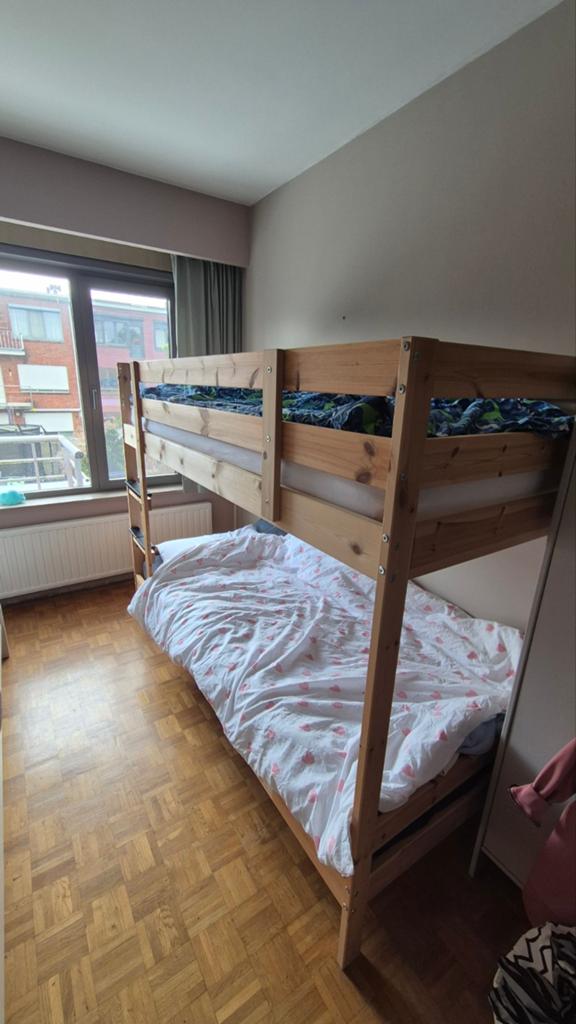 Ikea Mydal stapelbed met aangepaste treden., Ophalen, 90 cm, Tweepersoons, Zo goed als nieuw