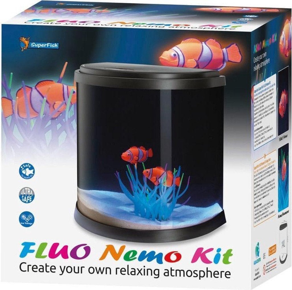 Nieuw Klein Aquarium Superfish Fluo Nemo Kit, Enlèvement, Neuf, Aquarium vide, Superfish