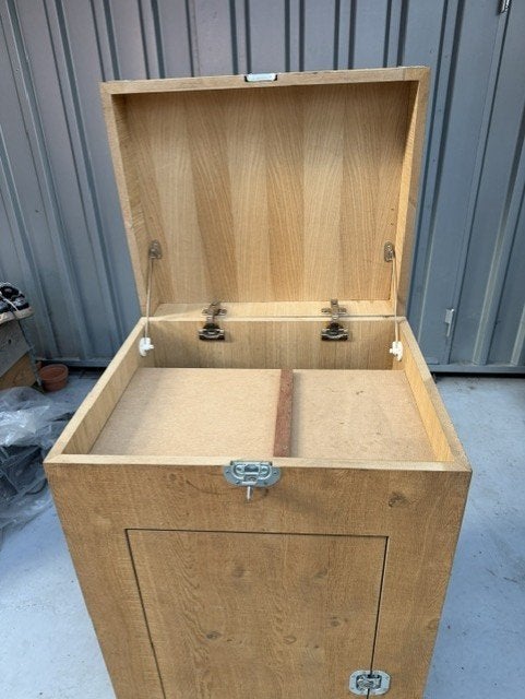 Unieke houten transportkist / flightcase kastje, Enlèvement