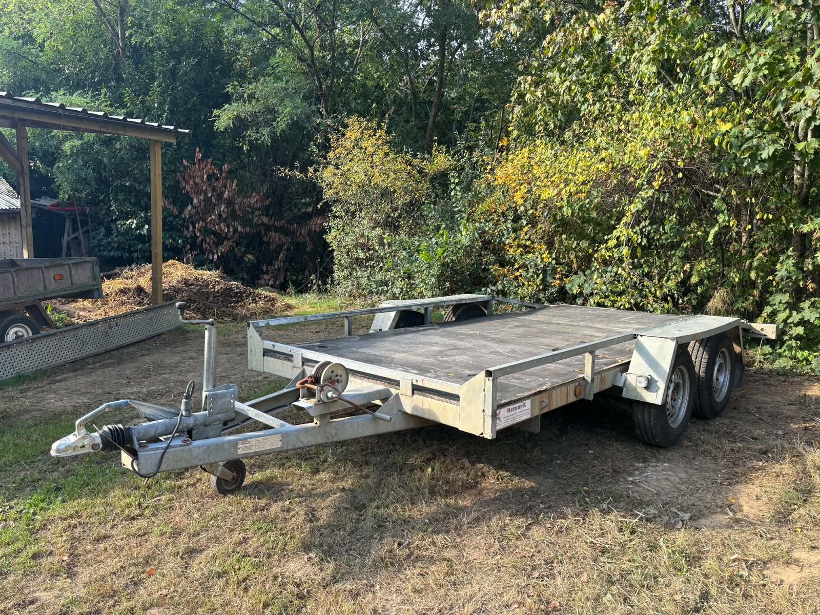 Aanhangwagen De Rijck, plateau, auto remork, Ophalen, Gebruikt