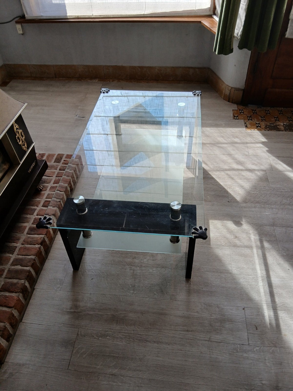 glazen salontafel, Ophalen, Gebruikt, 100 tot 150 cm, 50 tot 100 cm