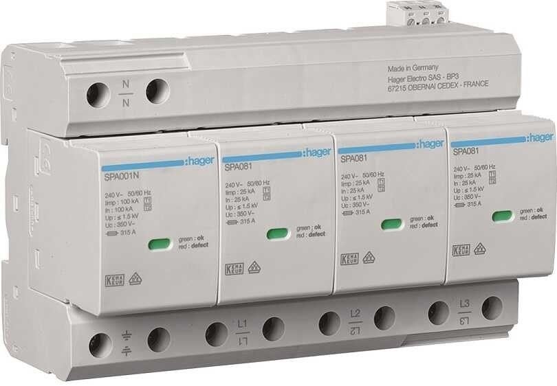 Overspanningsbeveiliging T1+T2 4P 25kA 1,5kV, Verzenden