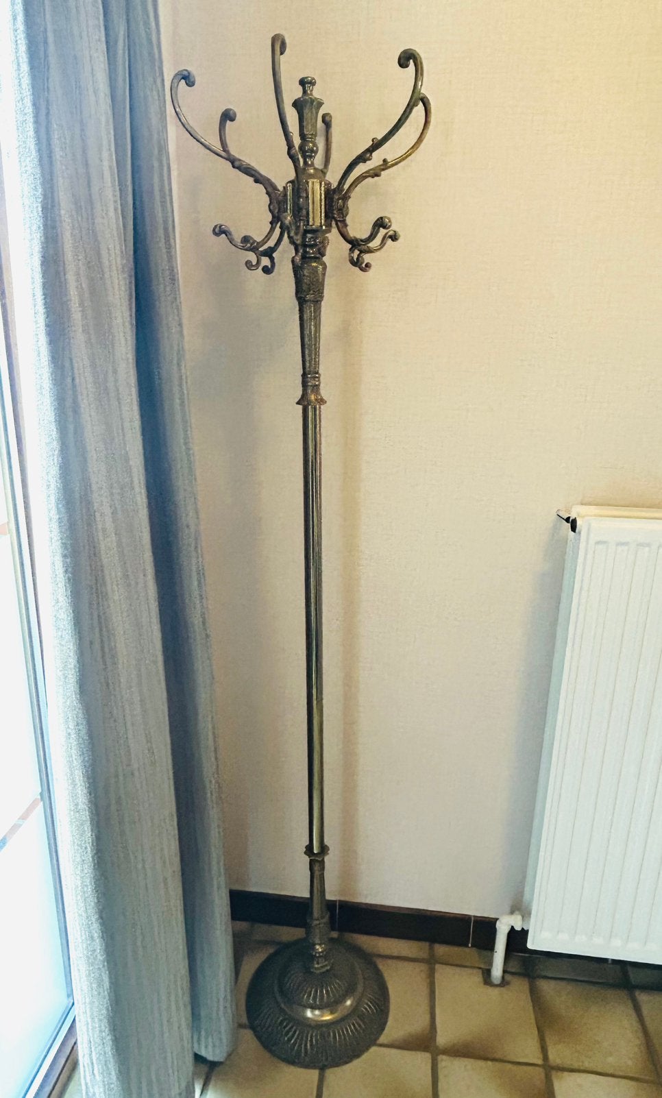 Vintage Koperen kapstok, Huis en Inrichting, Woonaccessoires | Kapstokken, Ophalen, Gebruikt, Staande kapstok, 150 tot 200 cm