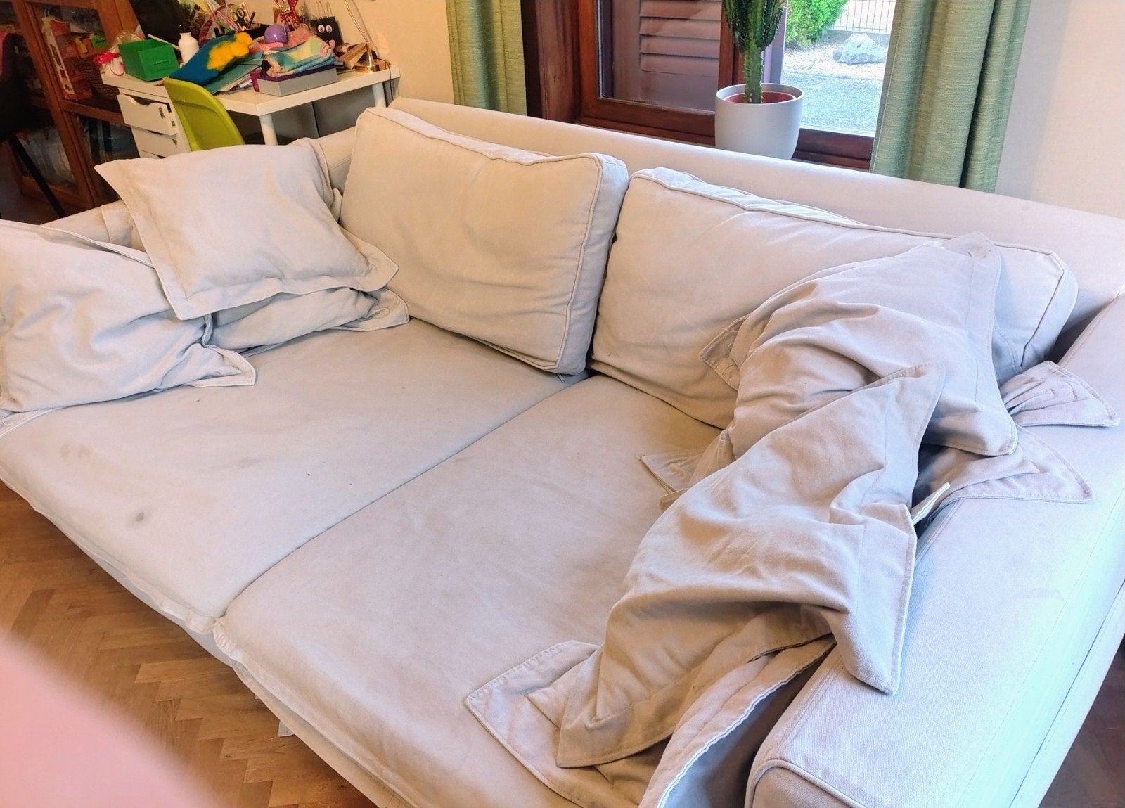 Love seat beige, Maison & Meubles, 125 à 150 cm, Banc droit, Enlèvement, Utilisé