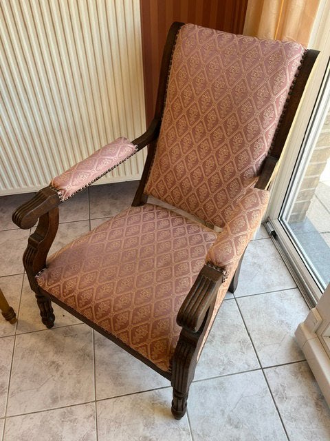 Antieke Voltaire zetel, Ophalen, Hout, Gebruikt, 75 tot 100 cm