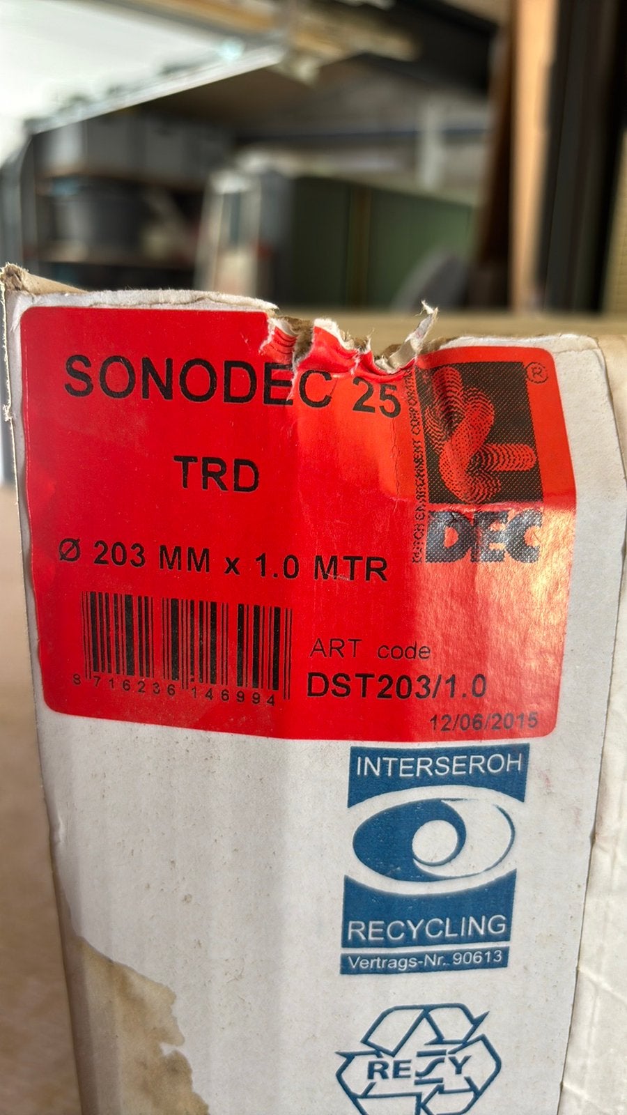 Geluidsdemper diameter 203mm,1m, Ophalen, Nieuw