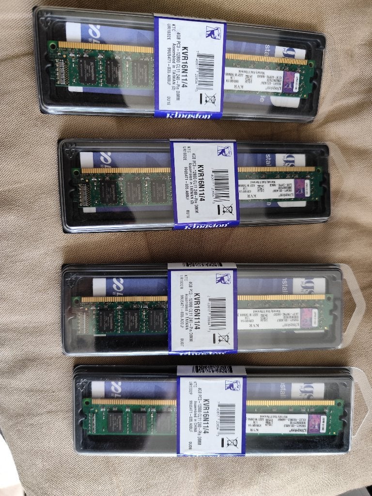 4 Kingston KVR16N11/4 (4GB DDR3 1600MHz) set, Computers en Software, RAM geheugen, Ophalen, Nieuw, DDR3, Desktop
