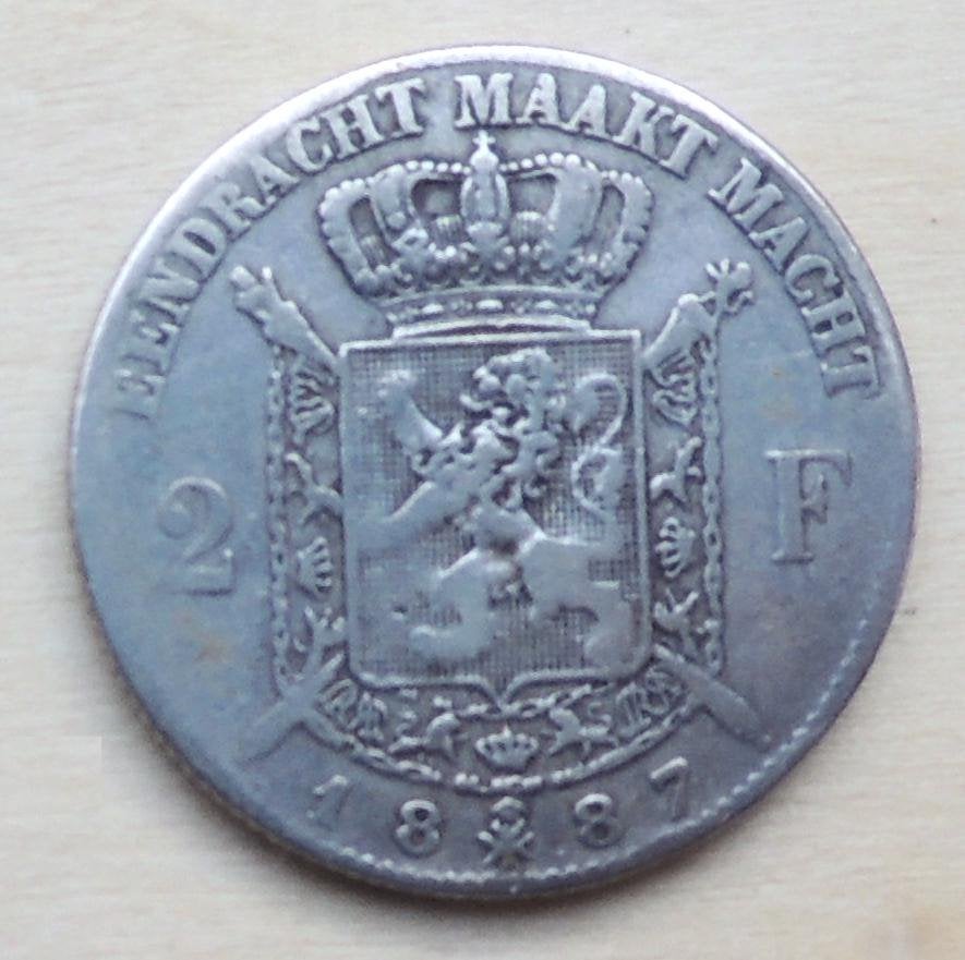1887 2 frank argent NL L2 RARE 150.000 ex, Verzenden, Zilver, Losse munt, Zilver