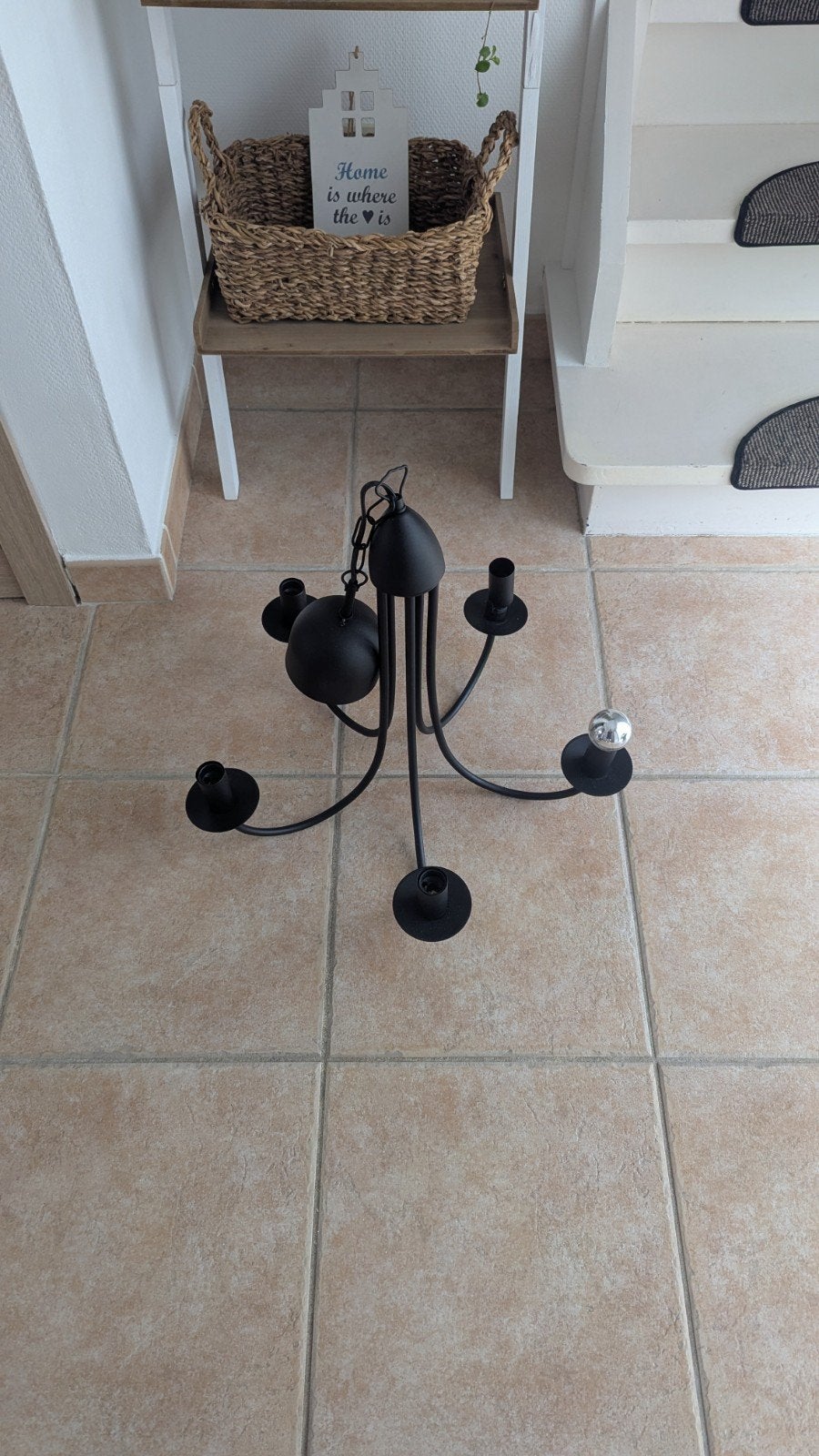IKEA Mölna Plafondlamp T9708 – Zwart – 5 Lichtpunten (Retro, Ophalen