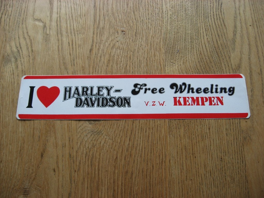 Sticker I Love Harley - Davidson Free Wheeling 29 x 6 cm, Ophalen, Nieuw, Auto of Motor