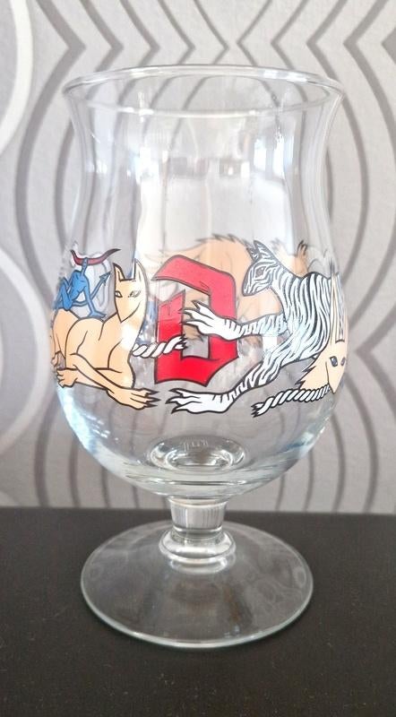 Duvel glas 'katten' (Iwan Smit), Verzamelen, Glas en Drinkglazen, Ophalen of Verzenden, Bierglas