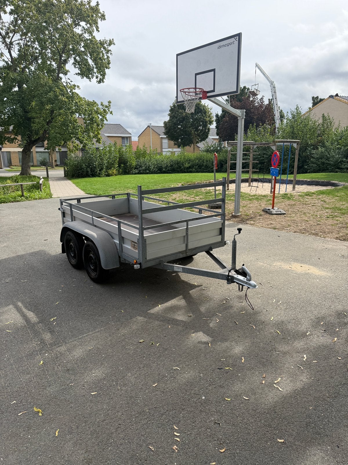 Aanhangwagen dubbelas aluminium 257x131, Ophalen, Zo goed als nieuw