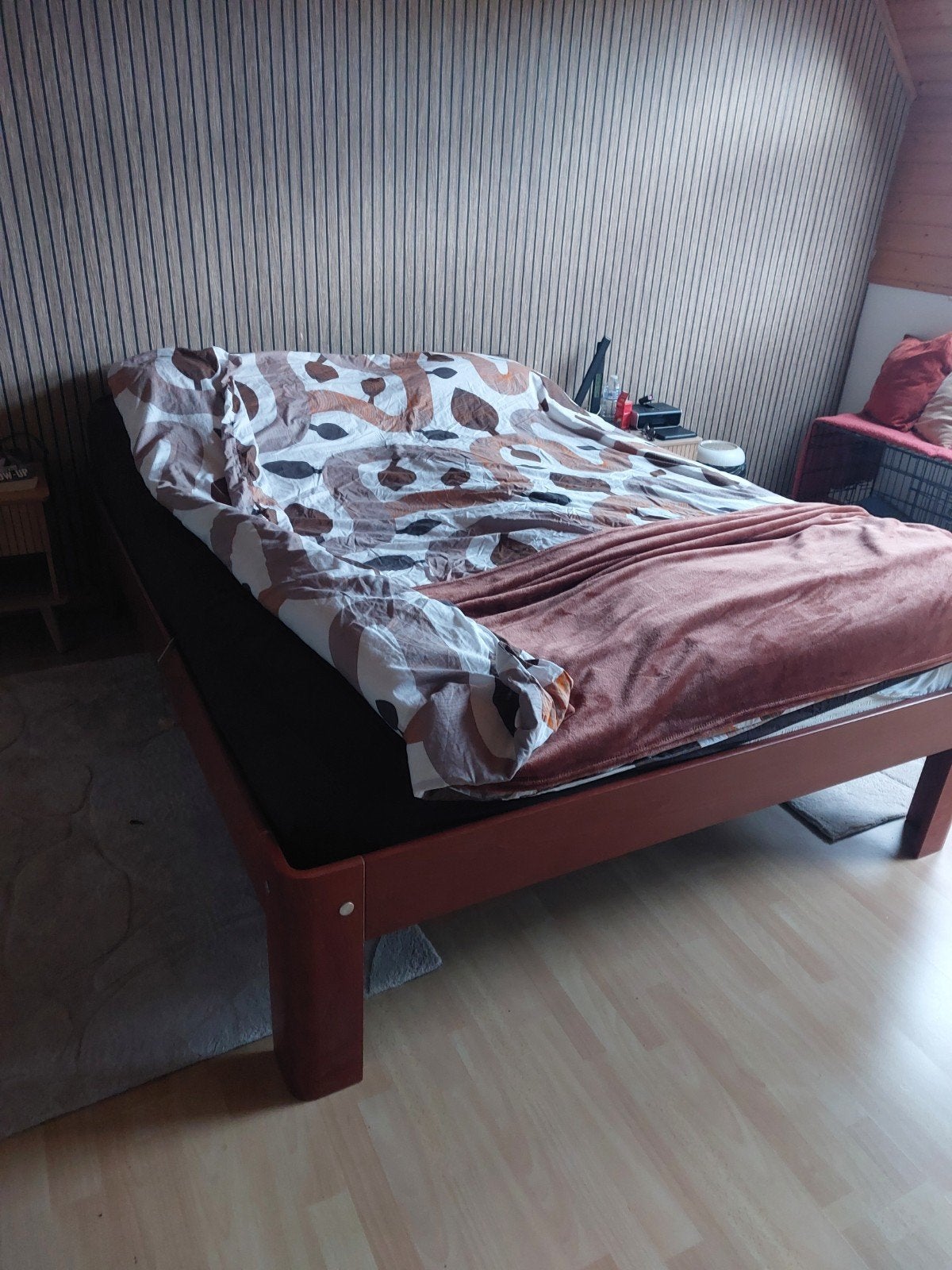Auping Auronde bed met  achterbouw.(staat momenteel apart), Ophalen, Gebruikt, Tweepersoons, Kerselaar