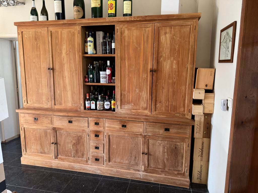 Teakhouten commode, Huis en Inrichting, Kasten | Dressoirs, Ophalen, Gebruikt, Teakhout, Met deur(en)