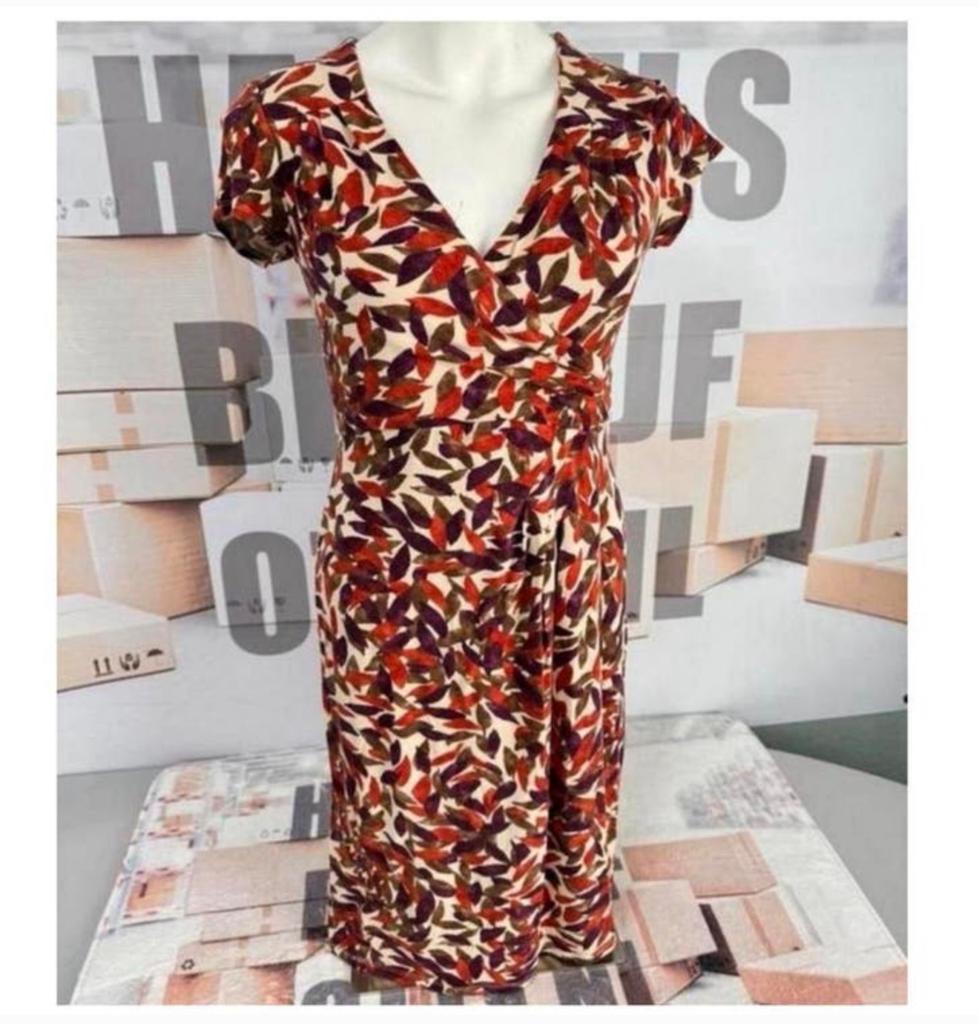 Laura Ashley X weekend Zomer lente lange jurk bladeren kleur, Maat 38/40 (M), Ophalen of Verzenden, Zo goed als nieuw, Rood