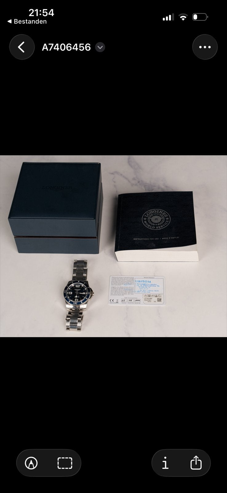 Longines hydroconquest 41 mm, Enlèvement, Longines