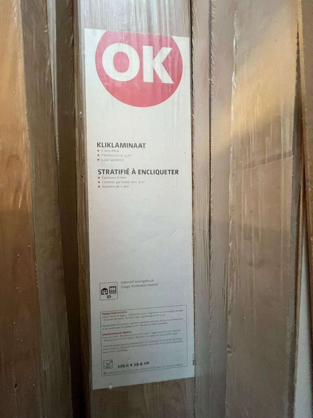 Kliklaminaat + ondervloer, Enlèvement, Comme neuf, Aggloméré