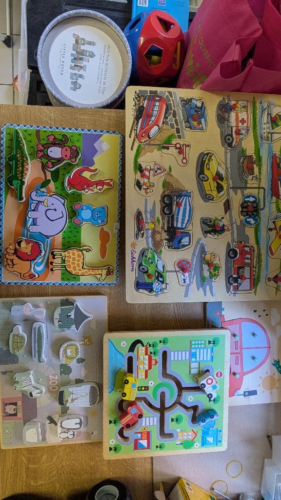 Inlegpuzzels, Ophalen, Gebruikt, Van hout