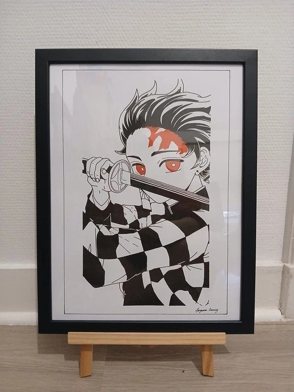 Demon Slayer frame, Minder dan 50 cm, Nieuw, Ophalen of Verzenden, Tekening