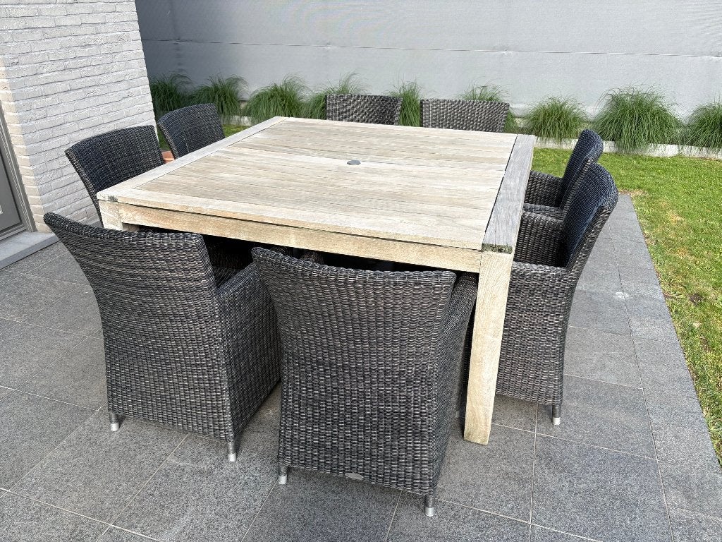 Mooie tuinset, Tuin en Terras, Tuinsets en Loungesets, Ophalen, Gebruikt, 8 zitplaatsen, Wicker