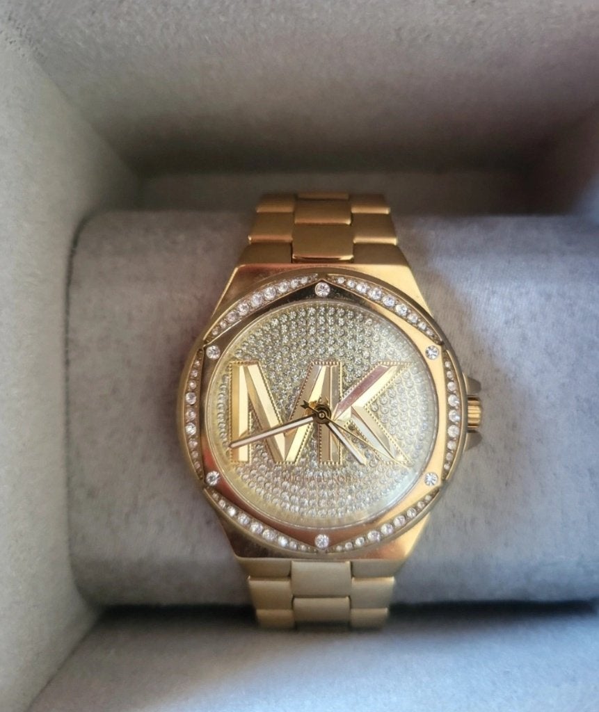 Montre michael kors scintillante dorée, Enlèvement ou Envoi, Or, Avec cristal, Acier
