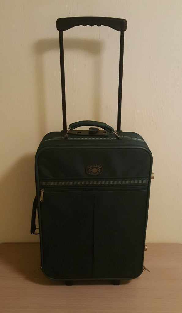 valise à trolley/sac de week-end/valise à roulettes - vert, Bijoux, Sacs & Beauté, Valises, Utilisé, Plastique souple, 50 à 60 cm