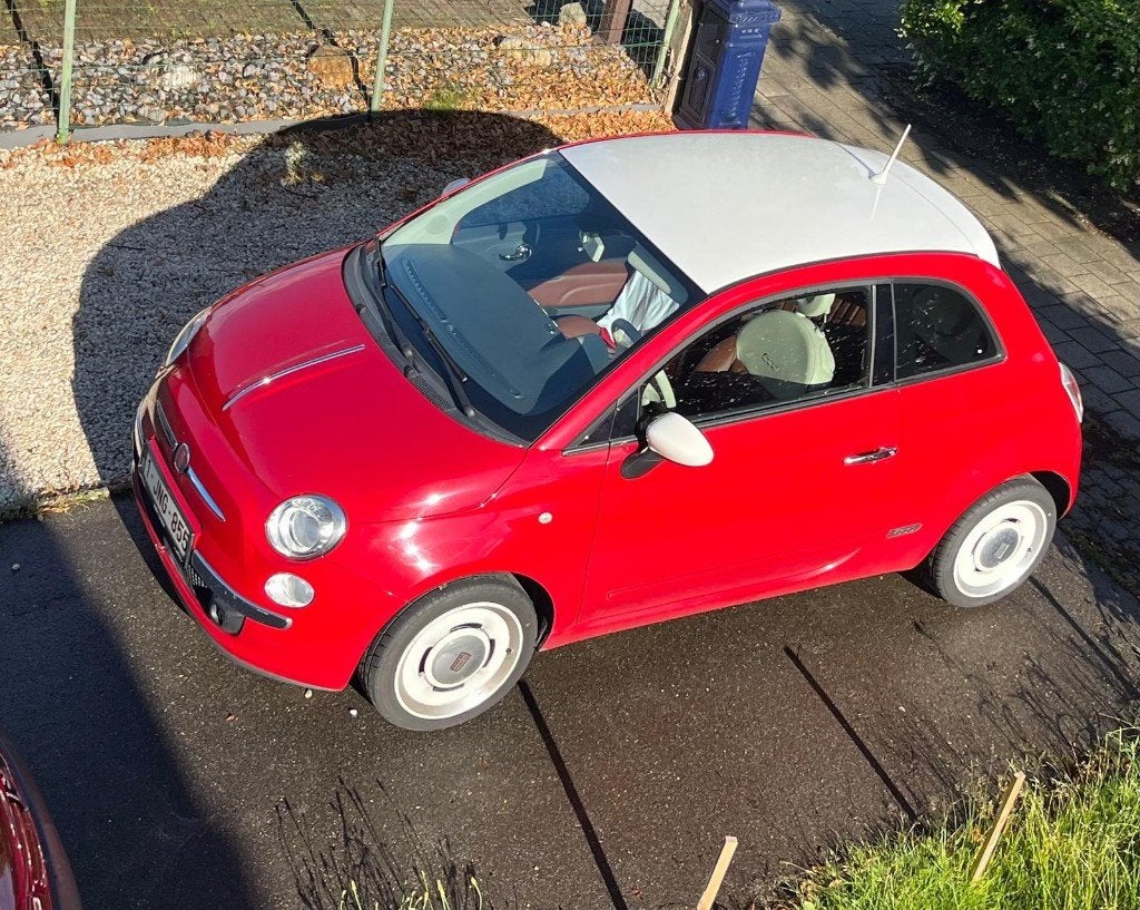 Fiat 500 variant AXA1A benzine/airco, Auto's, Voorwielaandrijving, Leder, 3 deurs, Rood