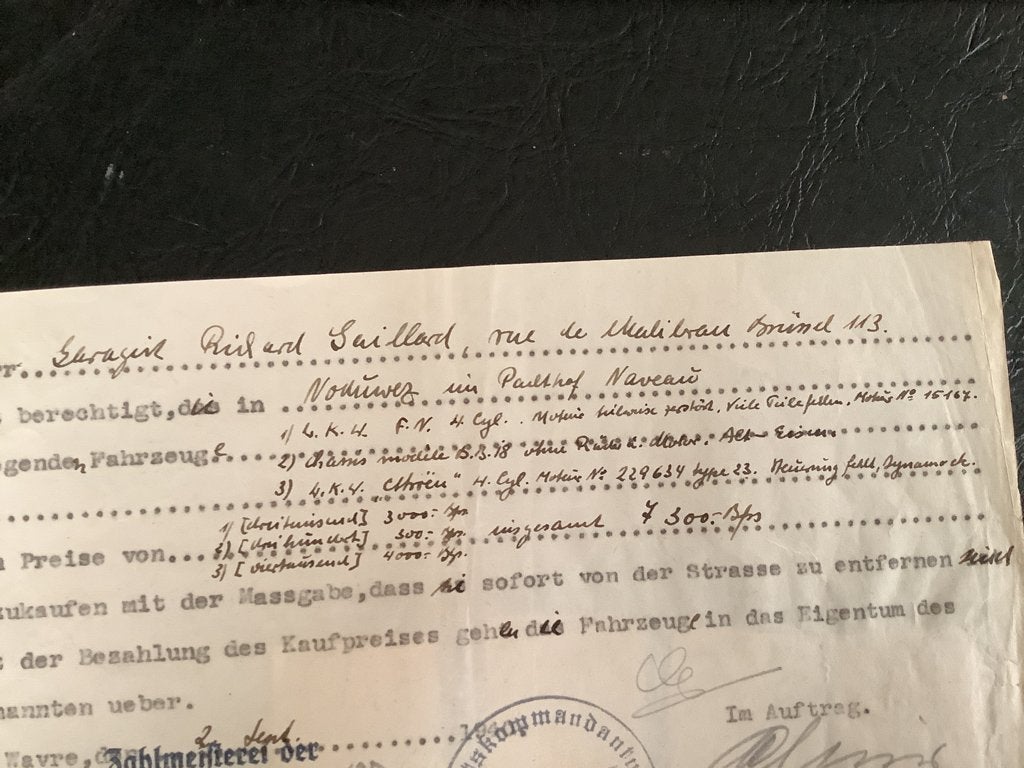 Document ww2 authentique, Enlèvement