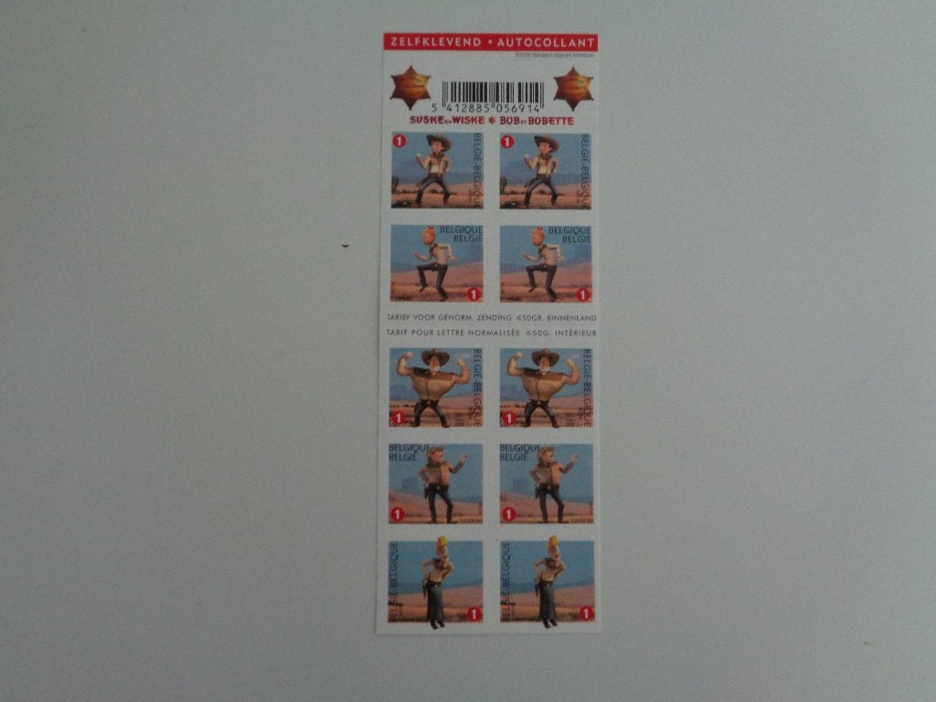 Timbres Belge Autocolant Bob et Bobette X 10 pièces Neuf, Enlèvement ou Envoi, Non oblitéré, Timbre-poste, Neuf