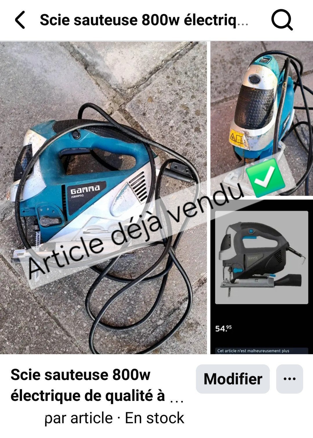 Scie sauteuse 800w électrique / Article déjà vendu ✅️, Bricolage & Construction, Enlèvement, Comme neuf, 600 à 1200 watts, Autres types