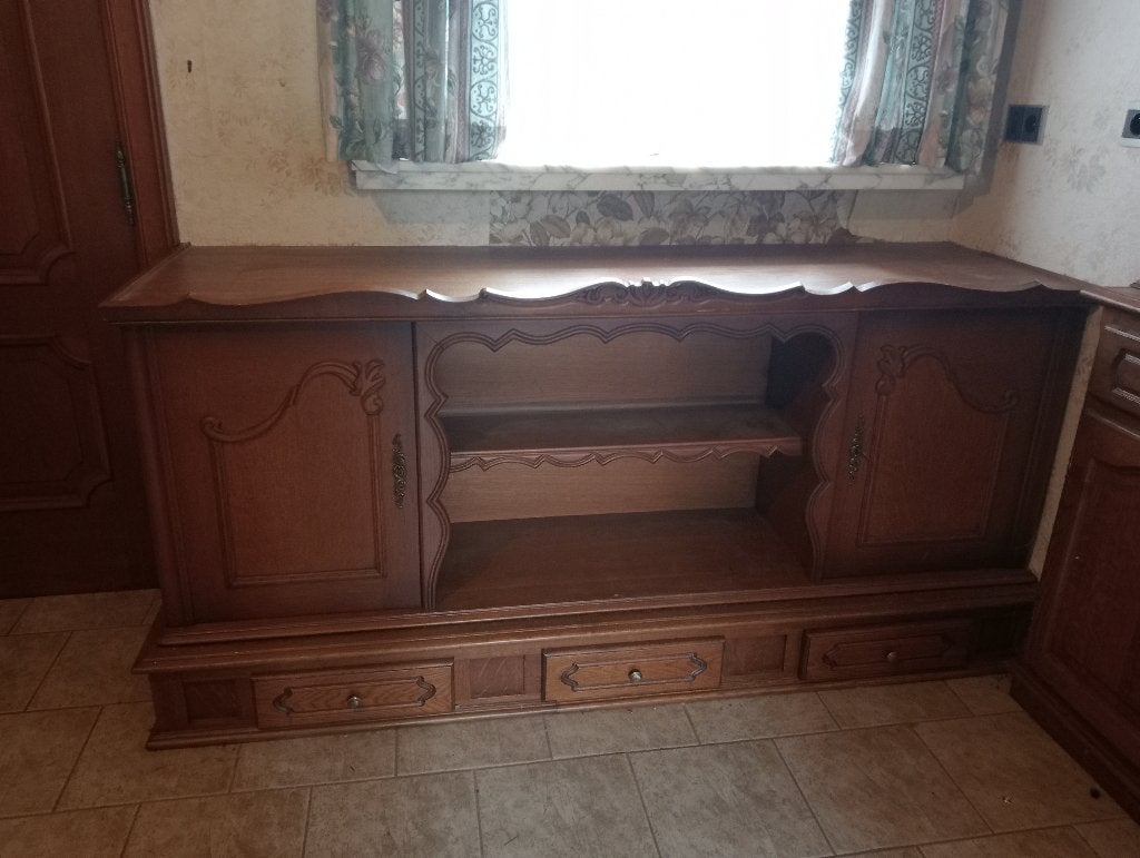 Buffet vintage en chêne avec niches ouvertes, Maison & Meubles, 150 à 200 cm, Landelijk, Enlèvement, Utilisé